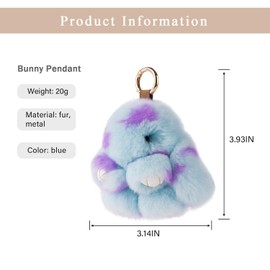DTSFHTDAL 1PCS Rabbit Keychain Soft Bunny Plush Ball Keychain Fluffy Bunny Keychain Zinc Alloy plush Rabbit Pendant Backpack Car Key Charms