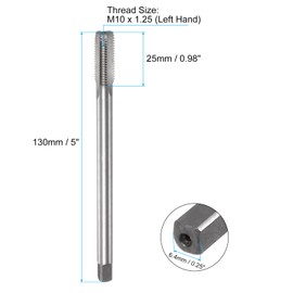 QUARKZMAN Metric Tap M10 x 1.25 H2 Left Thread 130 mm Extra Long Straight Flute Thread Cutter Thread Cutting Tool