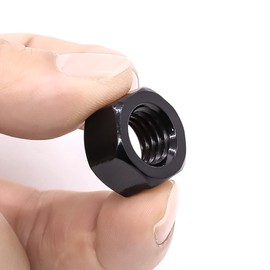 5/16"-18 Black Hex Nuts, 304 Stainless Steel 18-8, Hexagon Head Nuts for Home Automotive DIY User, Black Coated Finish, Hex Drive, 50 PCS