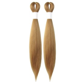 WUDAS Honey Blonde Braiding Hair 14 Inch Short Pre Stretched Hair Straight Yaki Texture Synthetic Hair Extensions Softness, 2 Packs