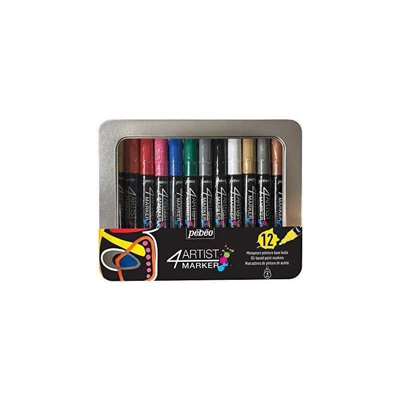 Pebeo 4Artist Metal Marker Set - 4mm, Set of 12
