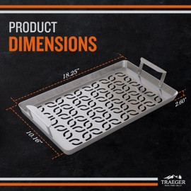 Traeger Grills BAC610 ModiFIRE Stainless Steel Fish & Veggie Grill Tray – Durable Grill Grate Accessory for Outdoor Grills, Ideal for Small Foods like Shrimp, Vegetables, and Meatballs