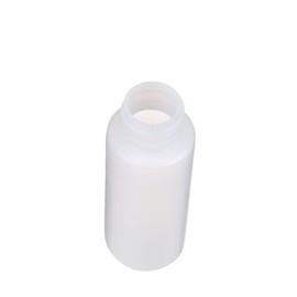 wolfmoon botanicals WM (Bulk Pack of 24) 2 oz Cylinder TSA Travel Size, Refillable, PET Plastic Bottles w/White Press Disc Top - Mfg. USA. DIY travel, shampoo, soap, lotion and more (Natural-White)