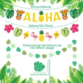 Hawaiian Tropical Party Decorations Aloha Party Banner Hawaiian Accessories Aloha Summer Parties Supplies Photo Backdrop