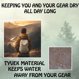 MODERN GRIZZLY Hiking Backpack Rain Cover Waterproof - Ultralight Durable Tyvek - Shock Cord Adjustable - Waterproof Backpack Cover Keeps Gear Dry - Multiple Sizes (Medium 28L-35L Backpack)