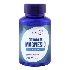 Citrato De Magnesio + Omega3 | 160 Capsulas De 1g | Natgel Sabor Sin Sabor