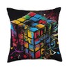 Rubik Magic Cube Colorful Illustration Graphic Throw Pillow