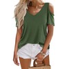 Beluring women's off-the-shoulder short sleeve/ long sleeve shirts, summer V-neck