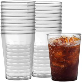 Kaya Clear Round Plastic Cups (7 oz., Pack of 20) - Premium Quality Party Cups - Perfect for Celebrations, Gatherings, or Home Dining