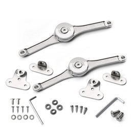 2 Pack Lid Support Hinge, Heavy Duty Support Buffer Hinge Adjustable Lift up Stay Door Hinge for Cabinet Closet Wardrobe (110 Degree)