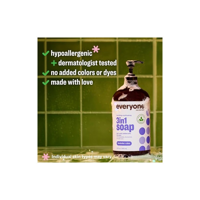 Everyone 3-In-1 Soap, Lavender and Aloe, 32 Ounce, 2 Count