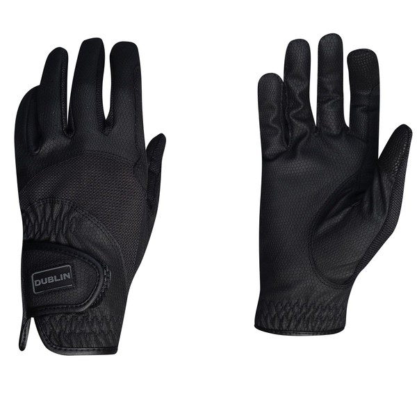 Dublin Mesh Panel Riding Gloves - Black - Breathable -