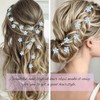 10Pcs Blue Flower Hair Pins,Rhinestone U-Shaped Bridal Hair Accessories