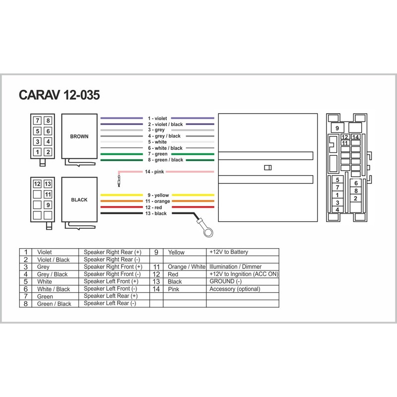 CARAV 12-035 ISO adapter cable. RADIO ADAPTER for FORD Fusion