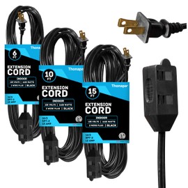 Thonapa 3 Outlet Foot Switch Extension Cord 10 ft, 13 Amp Green with Foot Tap Switch, 16/2 Indoor Lamp Cord Great for Indoor Outdoor Lights - 16 AWG