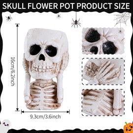 Joogour Joogour Skull Planter Decor, Skull Flower Pot, Planters for Gothic Garden Decor, Resin Skull Vase, Skull Planters for Indoor Plants, Creepy Goth Decor