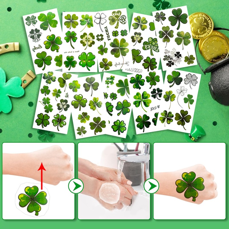 80Pcs St Patricks Day Tattoos,St Patricks Day Temporary Tattoos,St Patricks