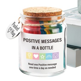 Positive Messages in a Bottle for Kids,Affirmation Card Jar - Motivational Support Cards for Stress and Wellness, Encouragement Supplies