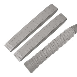 CAPASTEC Tennis Badminton Grip Tape, Set of 2, Perforated, Convex Grip Tape, Shock Absorption, Breathable, For Racquets, Wet Type, Gray