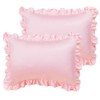 sourcing map Luxury Satin Oxford Pillowcases, Pair of 2 Pink