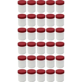 30 Ointment Jar Containers Cream/Ointment Kruke, 60ml Capacity with Red Lids – Made in Germany