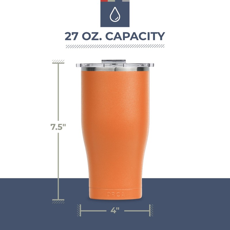 ORCA Chaser, Hot or Cold Tumbler, 27oz Stainless Steel