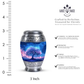 YATHABHISA Ashes Keepsake, Mini Keepsake Funeral Urn, Memorial Small Urns for Human Ashes, Decorative Urn, Funeral Urns 3''_Blue | Tree of Life Urn | Small urn for Ashes for Women, Set of 2