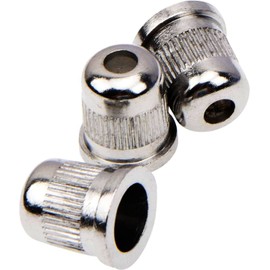 TUOREN Guitar String Through Body String Ferrules Compatible with Vintage Telecaster Strat Style Electric Guitar (Chrome)
