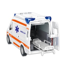 Teorema 1:12 Scale Ambulance Play City Instant Toy for Children, Emergency Vehicle with Light, Sounds and Adjustable Carry