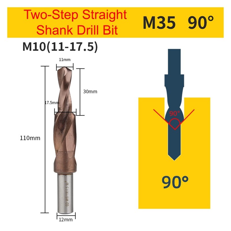 M35 HSS-CO Cobalt Two Stage Step Drill Bit Screw Counterbore