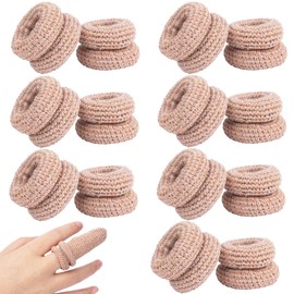 Deozu 15 Pcs Fingertip Bandages, Breathable Finger Gloves, Cotton Finger Protectors, Thumb Covers Finger Cots for Crafts, Garden, Kitchen, DIY, Sculpture