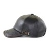 Ueither Men's Adjustable Baseball Cap PU Leather, black