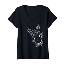 Womens Donkey Farm Lover Donkeys Funny Donkey Face V-Neck T-Shirt