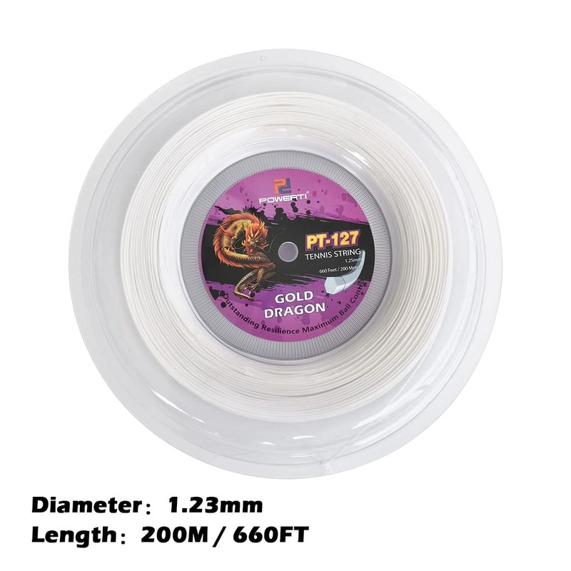 1.23mm Tennis String 200M/660FT Powerful Tennis Racket Replacement String GTRH