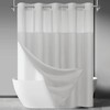 SORTTO No Hook Slub Textured Shower Curtain with Snap in