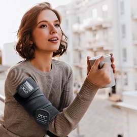 UTK Jade Infrared Pad Wrap for Pain, Far Infrared Therapy Flexible Wraps for Wrist Elbow Leg and Arm - 47 X 2.4" with 8 Jade Stones, EMF Free, Auto-Off and MEM Function