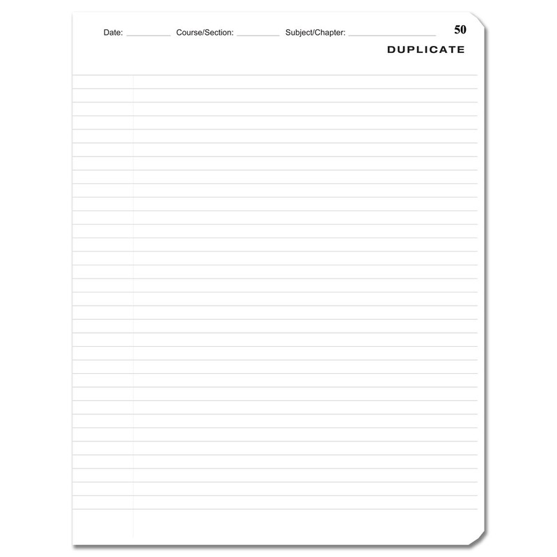 BookFactory® Premium Note Taking Carbonless Notebook, 50 Sets of 8