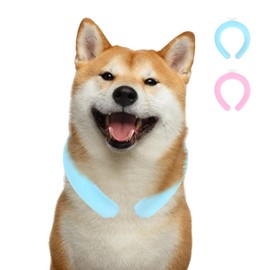 Cavilla Dog Cool Neck PTU PCM Material Cool Ring Heat Protection Goods Dog Cooling Ring Neck Cool Repeated Use Easy to Put On and Take Off Summer Hot Days Heat Treatment Heat Stroke Prevention (S,
