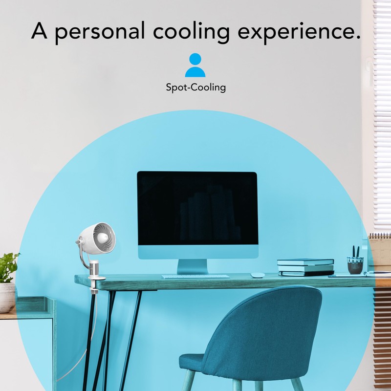 Vornado Pivot Clip Personal Air Circulator Fan with Multi-Surface Clip,