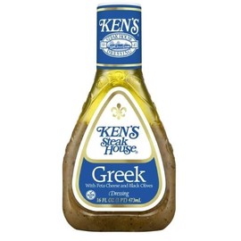 Ken's Steak House Greek w/Feta Cheese and Black Olives Salad Dressing, 16 fl. oz. Pack of 2