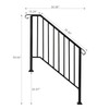 GOODSILO Outdoor Step Railings, Iron Picket Handrail, Matte Black, Powder