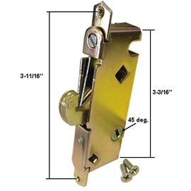 Round-Face Mortise Lock with 3-11/16 in. Screw Holes and 45 Degree Keyway