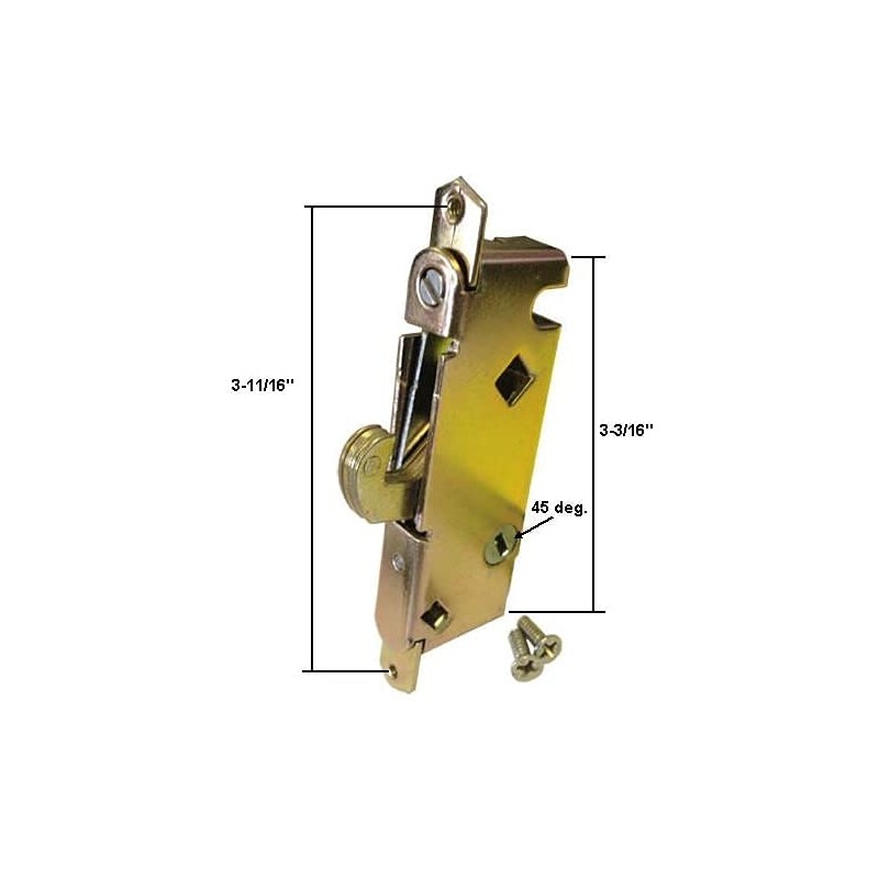 Round-Face Mortise Lock with 3-11/16 in. Screw Holes and 45