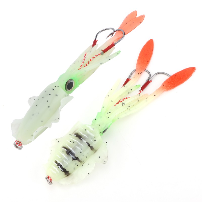 Fishing UV Squid Soft Lure Luminous Octopus Wobbler Bait Squid