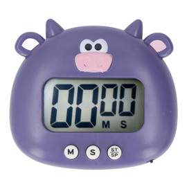 KooingTech Kitchen Timer, Digital Timer, Cooking Clock with Stand for Cooking Teaching, Purple Cow