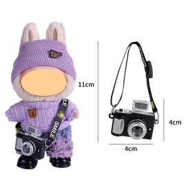 Sewing Clothes, 6.7 inches (17 cm), Love, Changeable Clothes, Plush Wear, Sweater, Checkered Skirt, Pants, Hat, 3 Piece Set, For Love 1st Generation, 2nd Generation, 3rd Generation, Cute Doll Clothes