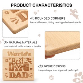 HOWAF Dog Dad Gifts for Fathers Day, Dog Dad Coaster Worlds Best Dog Dad Coaster, Best Dog Dad Gifts from The Dog for Father's Day, Dog Dad Birthday Gifts, Christmas, Doggy Daddy Gifts