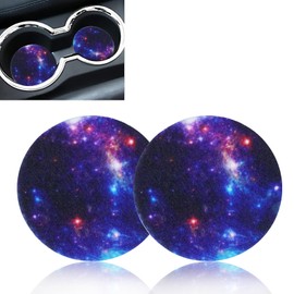 MACHSWON 2pcs Auto Untersetzer Getränkehalter Auto Untersetzer Spill Rutschfest für Auto Küche Büro Galaxy Stilvolles Design