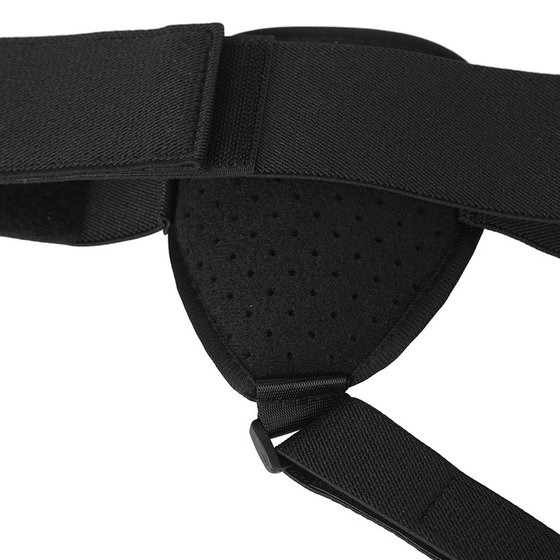 Inguinal Hernia Belt Adjustable Black PVC Gel Bag Soft Foam
