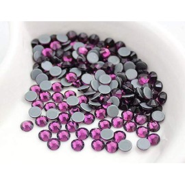 Jollin Hot Fix Crystals Flat Back Rhinestones Glass Glitter Stones Nail Art Gems SS16 576pcs Amethyst
